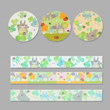 3 Rolls Washi Masking Tape Set Petal Animal Flower Paper Masking Tapes Japanese Washi Tape DIY Scrapbooking Sticker, 15mm x 5m