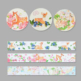 3 Rolls Washi Masking Tape Set Petal Animal Flower Paper Masking Tapes Japanese Washi Tape DIY Scrapbooking Sticker, 15mm x 5m
