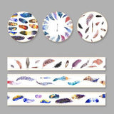 3 Rolls Washi Masking Tape Set Petal Animal Flower Paper Masking Tapes Japanese Washi Tape DIY Scrapbooking Sticker, 15mm x 5m